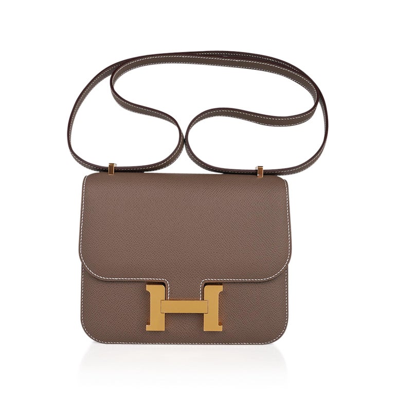 Hermes Constance Mini 18 Bag Etoupe Gold Hardware Epsom Leather