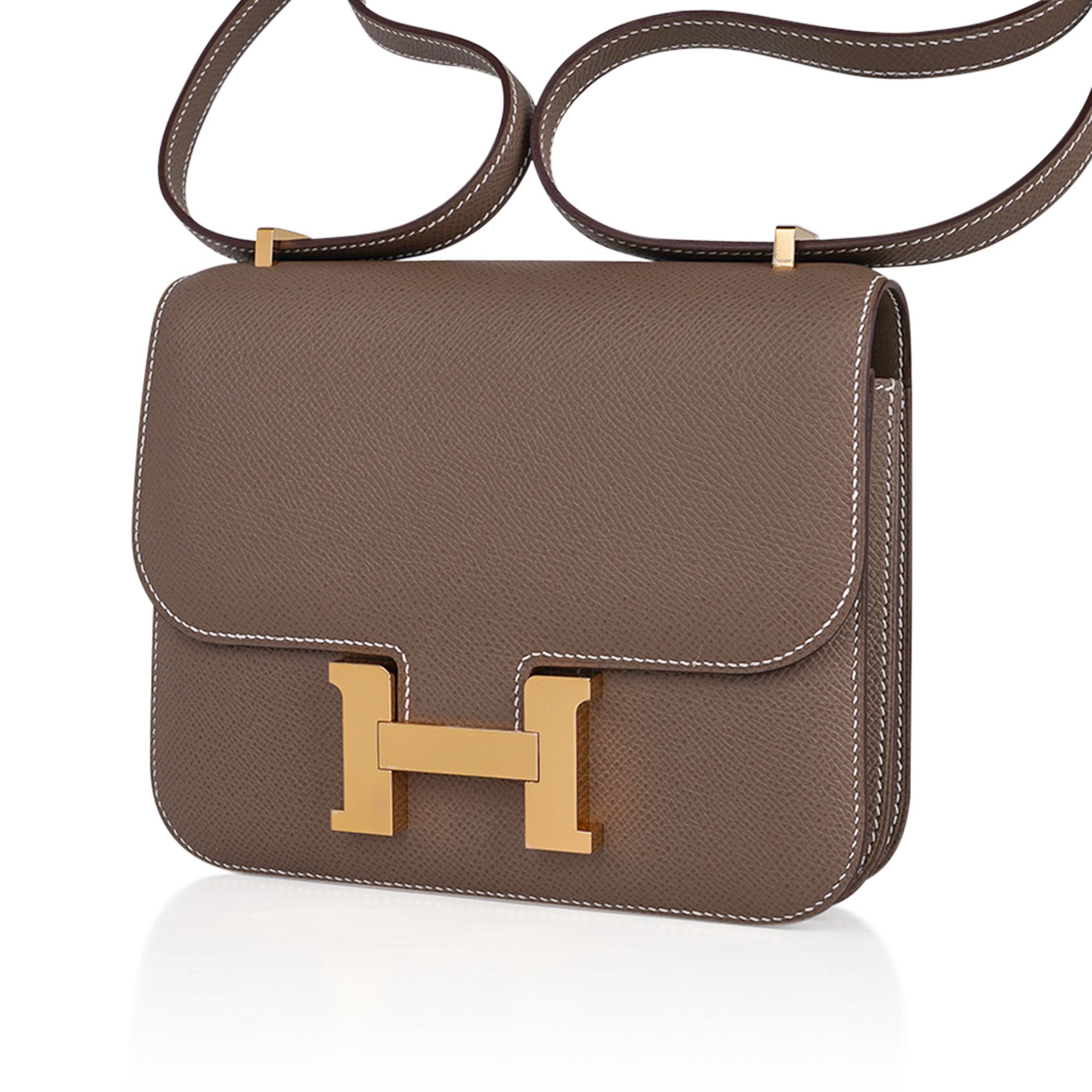 Hermes Constance Mini 18 Bag Etoupe Gold Hardware Epsom Leather 4