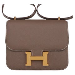 Hermes Constance Mini 18 Bag Etoupe Gold Hardware Epsom Leather