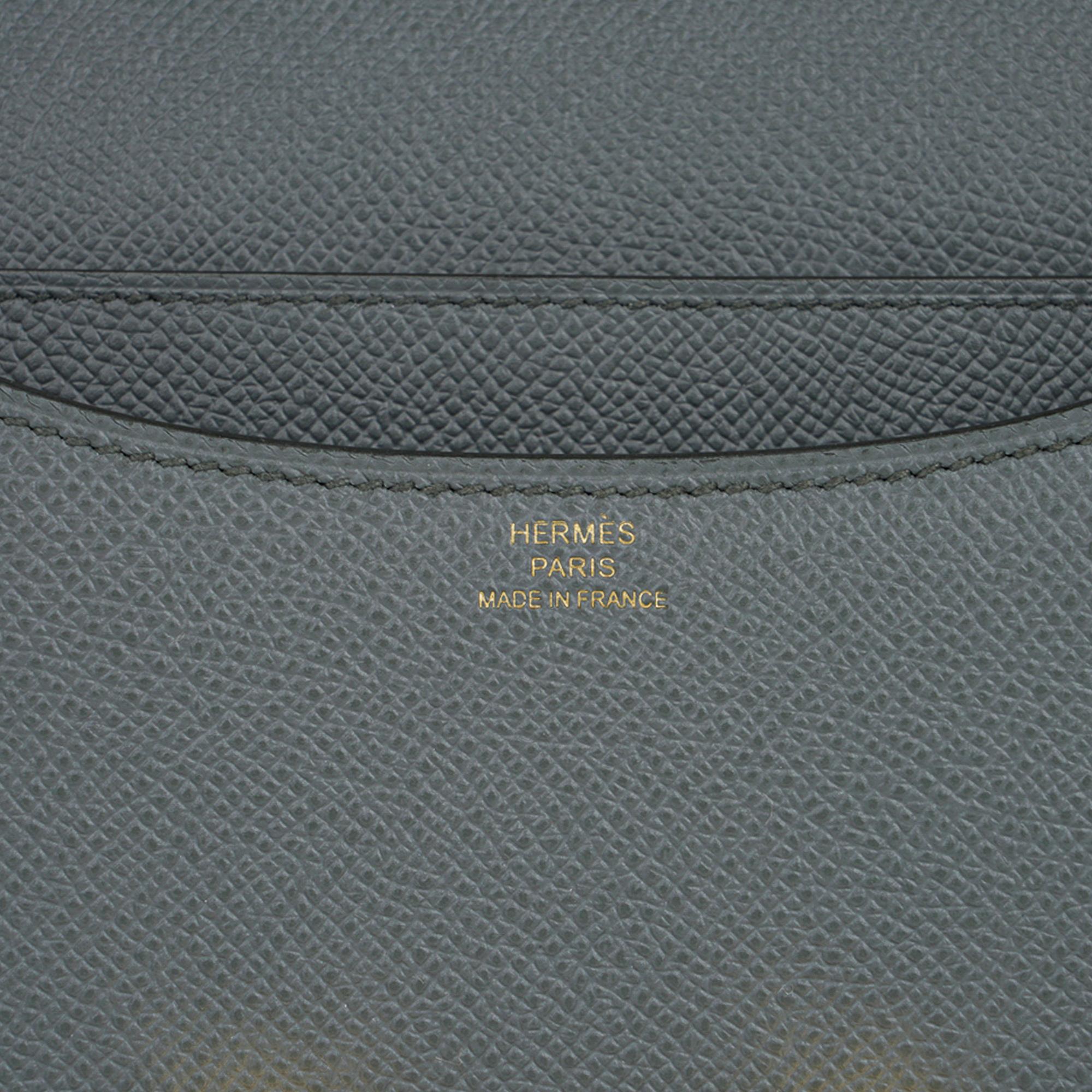 Women's Hermes Constance Mini 18 Bag Vert Amande Gold Hardware Epsom Leather