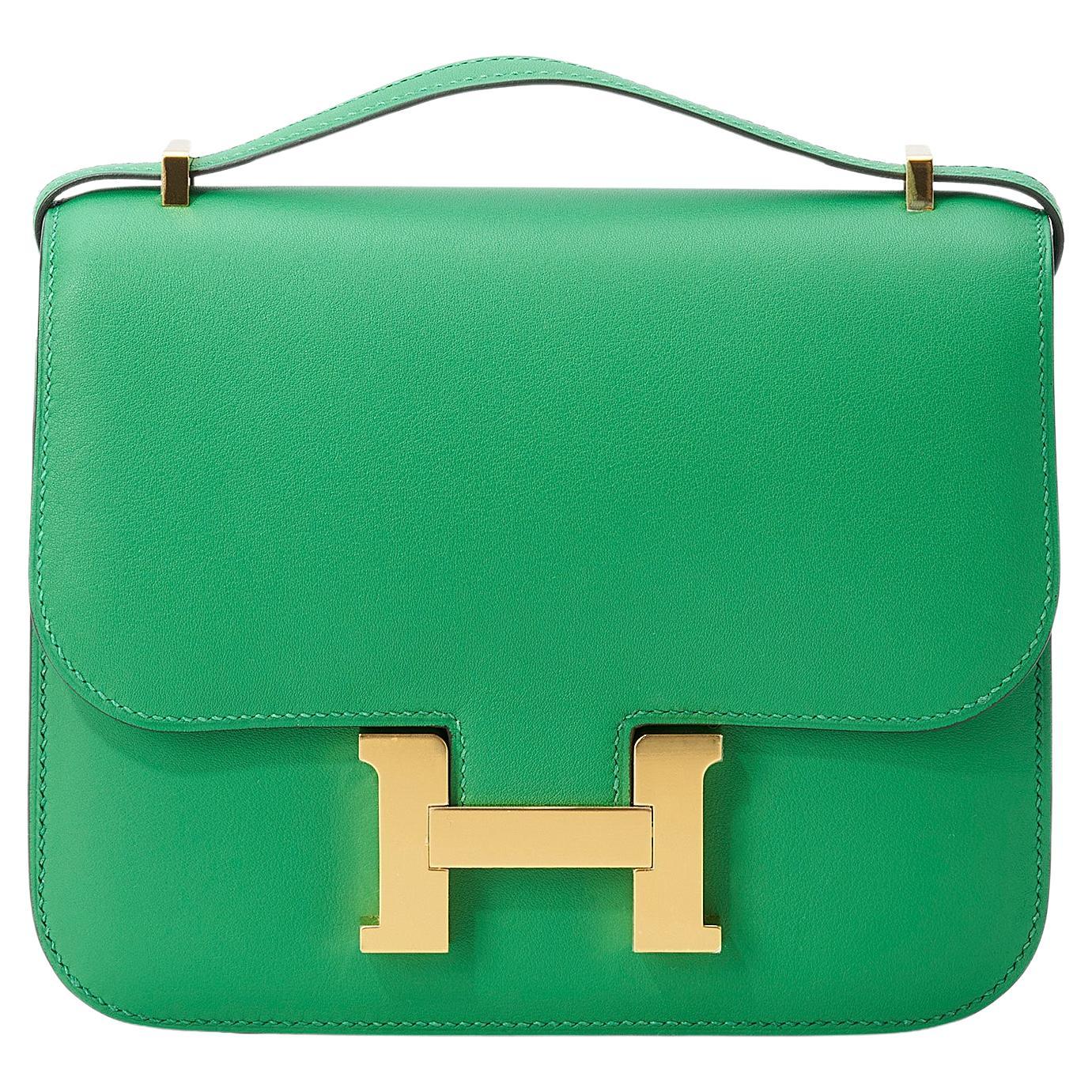 Hermès Constance Mini 18 Bambou Swift Herraje Dorado en venta