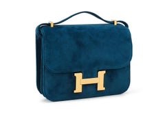 Hermès Constance Mini 18 Bleu Ocean Doblis Gold Hardware