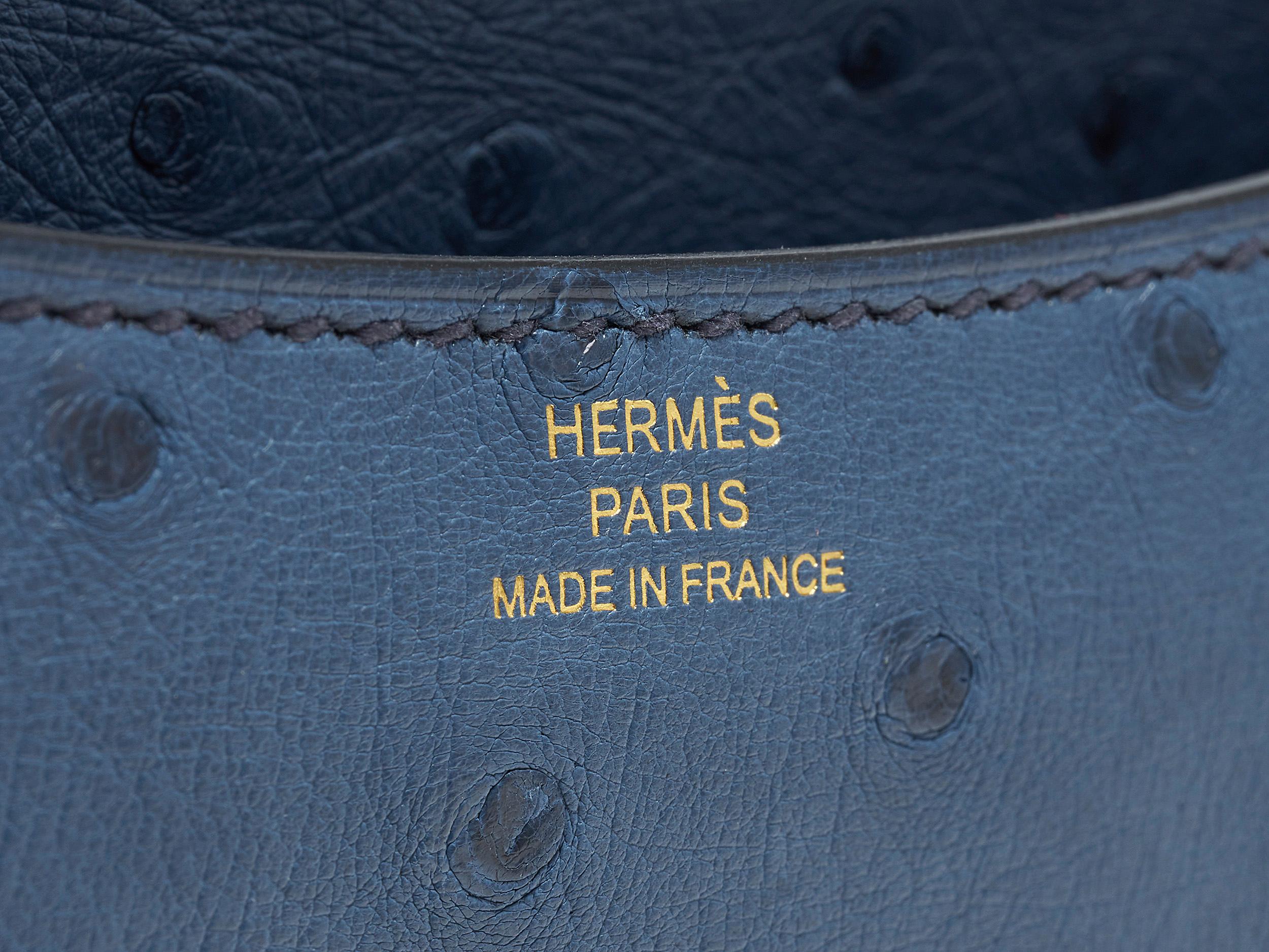 da uomo o donna Hermès Constance Mini 18 Bleu Roy Ostrich Gold Hardware in vendita