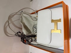 Hermès Constance mini 18 Craie Tasche mit Roségoldbeschlägen