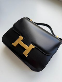 Hermès Constance Mini 18 Noir/Black Box Calf Gold Hardware