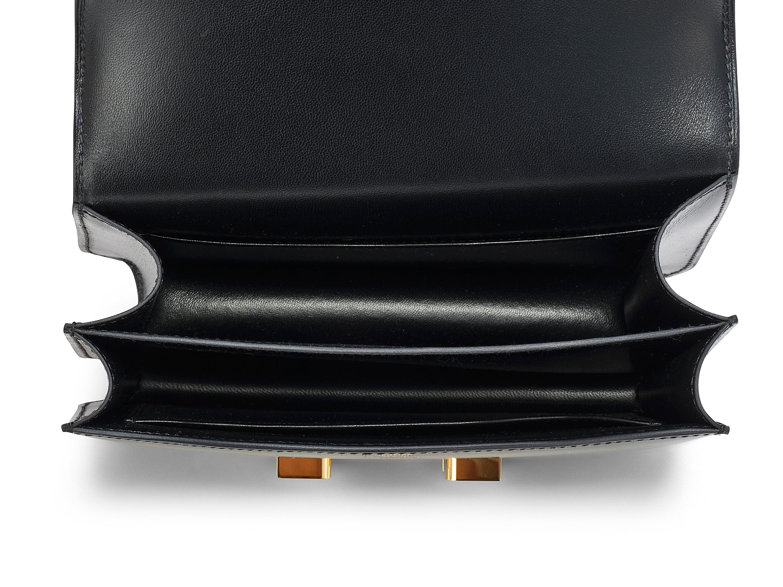 da uomo o donna Hermès Constance Mini 18 Noir/Nero Box Calf Hardware Oro in vendita