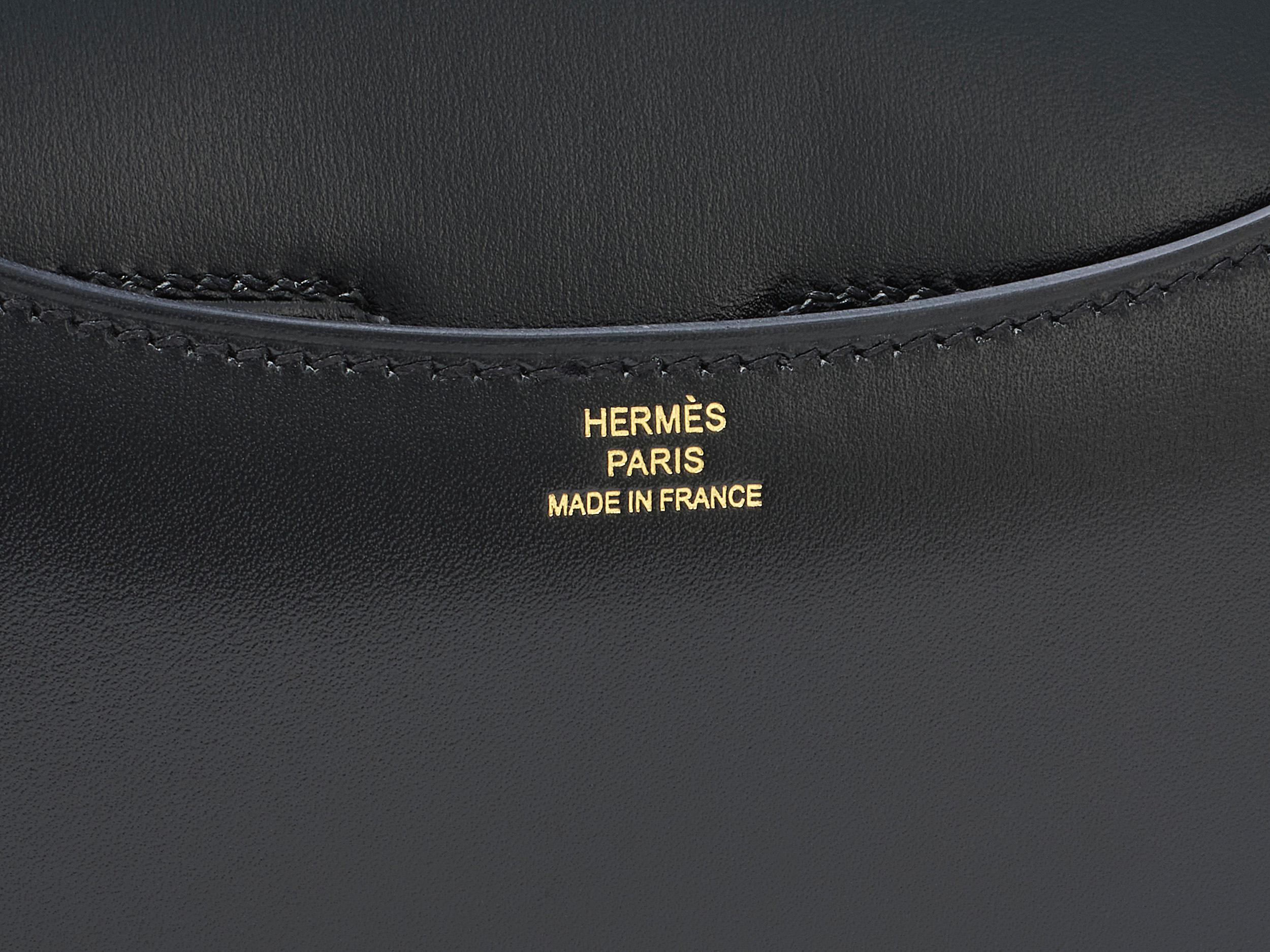 Hermès Constance Mini 18 Noir/Nero Box Calf Hardware Oro in vendita 1
