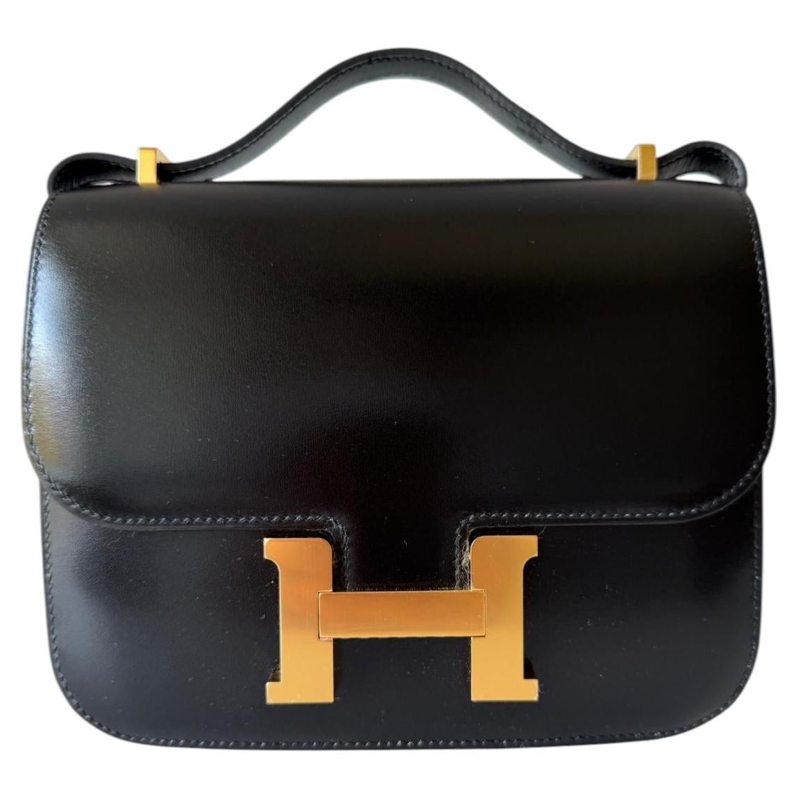 Hermès Constance Mini 18 Noir/Black Box Calf Gold Hardware