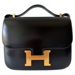 Hermès Constance Mini 18 Noir/Black Box Calf Gold Hardware