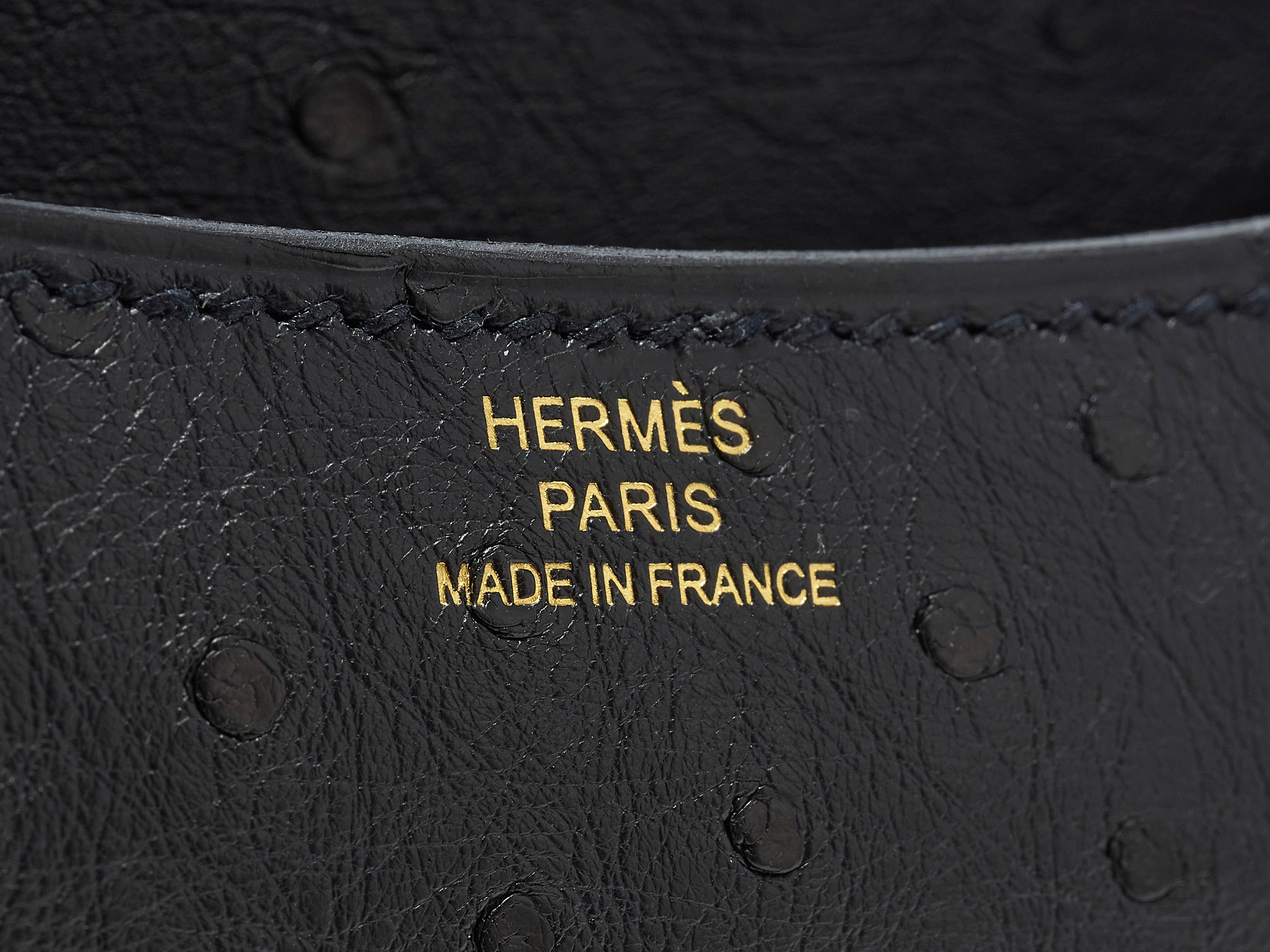 Hermès Constance Mini 18 Noir/Black Ostrich Roségold Hardware in vendita 1