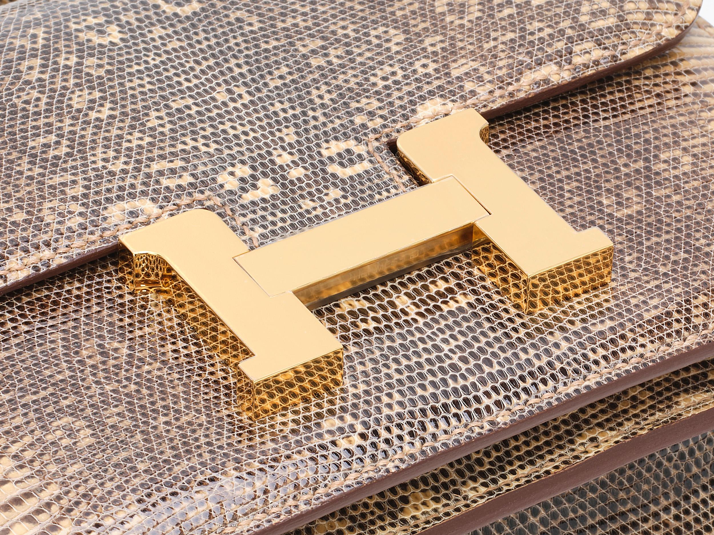 Hermès Constance Mini 18 Ombré Lizard Gold Hardware In condizioni Nuovo in vendita a Berlin, DE