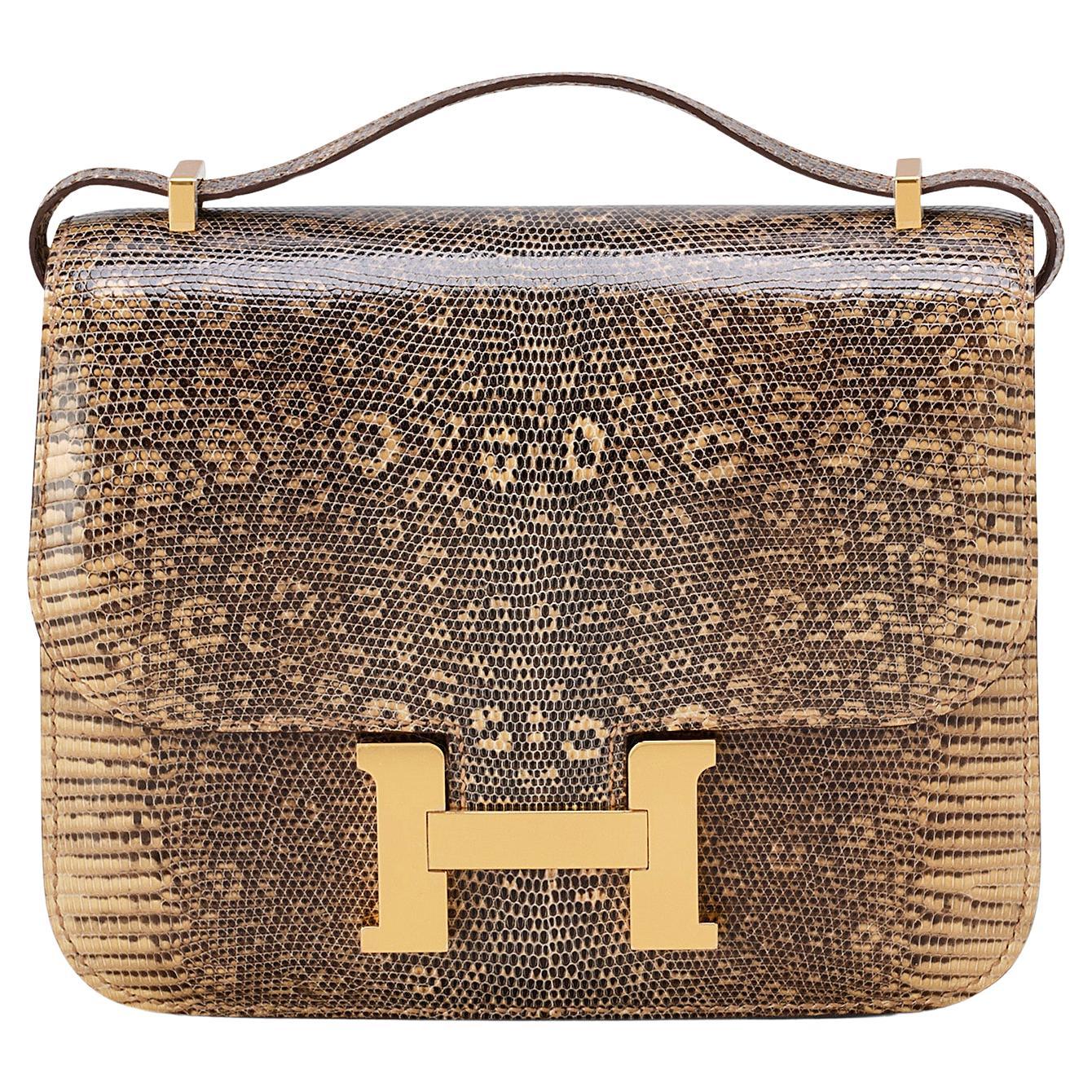 Hermès Constance Mini 18 Ombré Lizard Gold Hardware