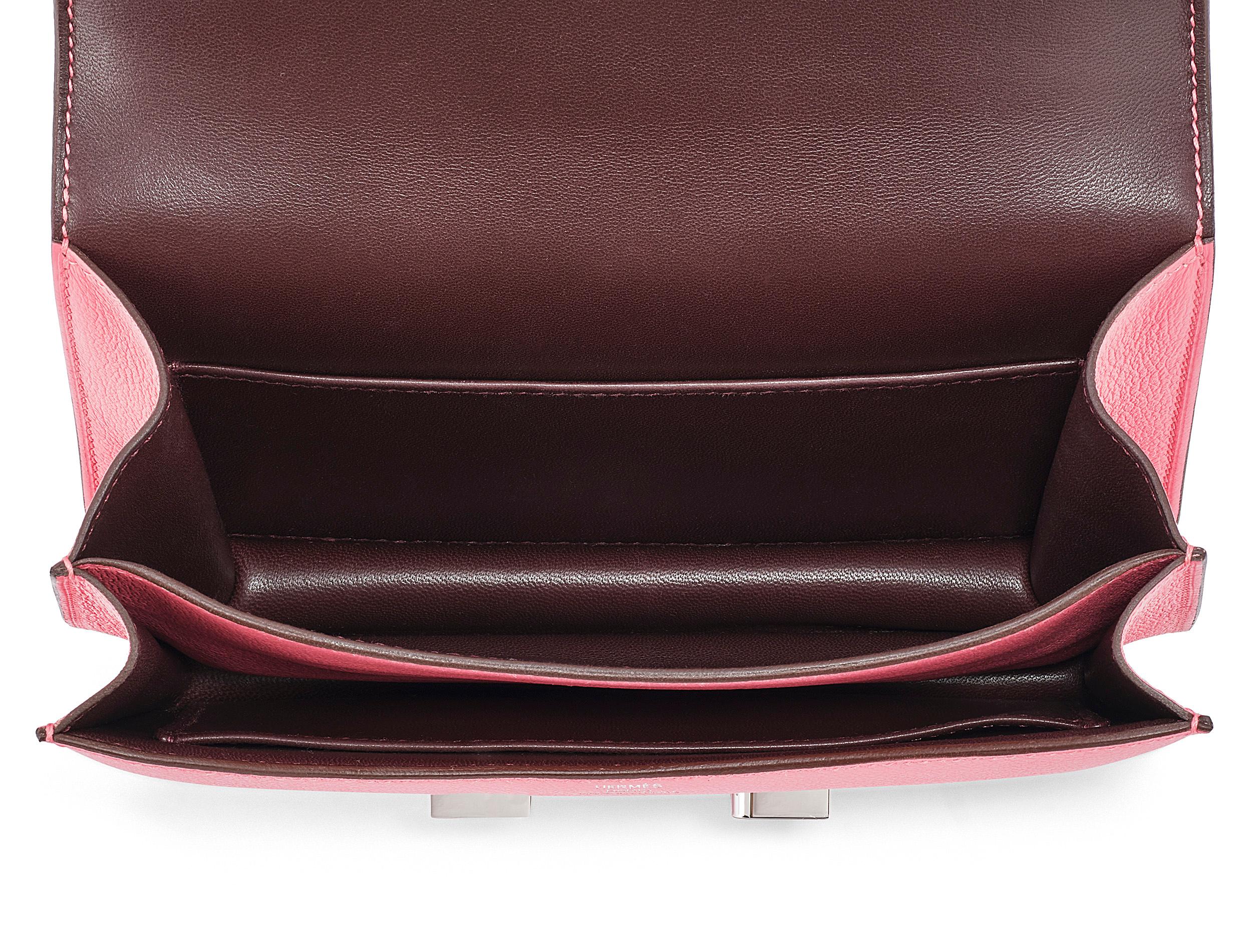 Hermès Constance Mini 18 Rose Azalee Palladium Hardware en vente 2
