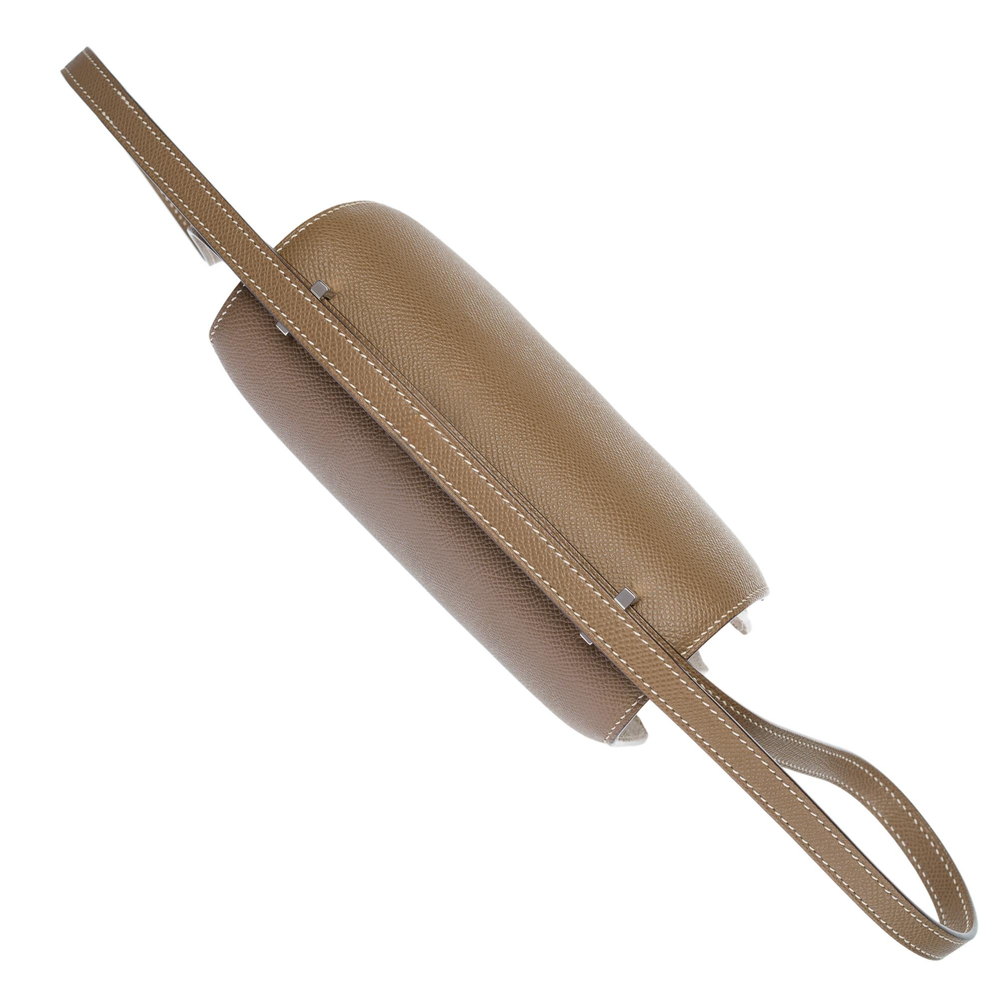 Hermès Constance Mini 18 shoulder bag in Etoupe Epsom calf leather , PHW For Sale 6