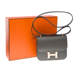 Hermès Constance Mini 18 shoulder bag in Gris Meyer Epsom , PGHW