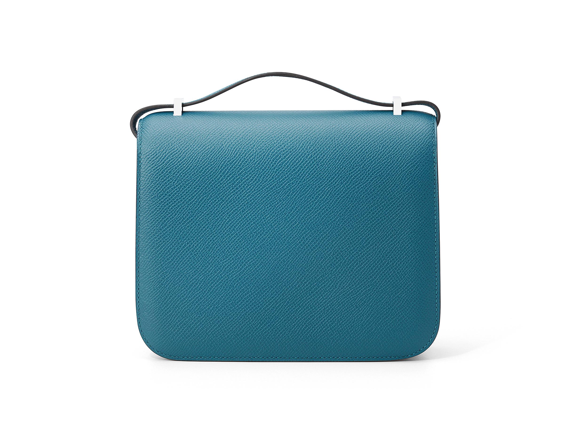 Bleu Hermès Constance Mini 18 Vert Bosphore Epsom en vente
