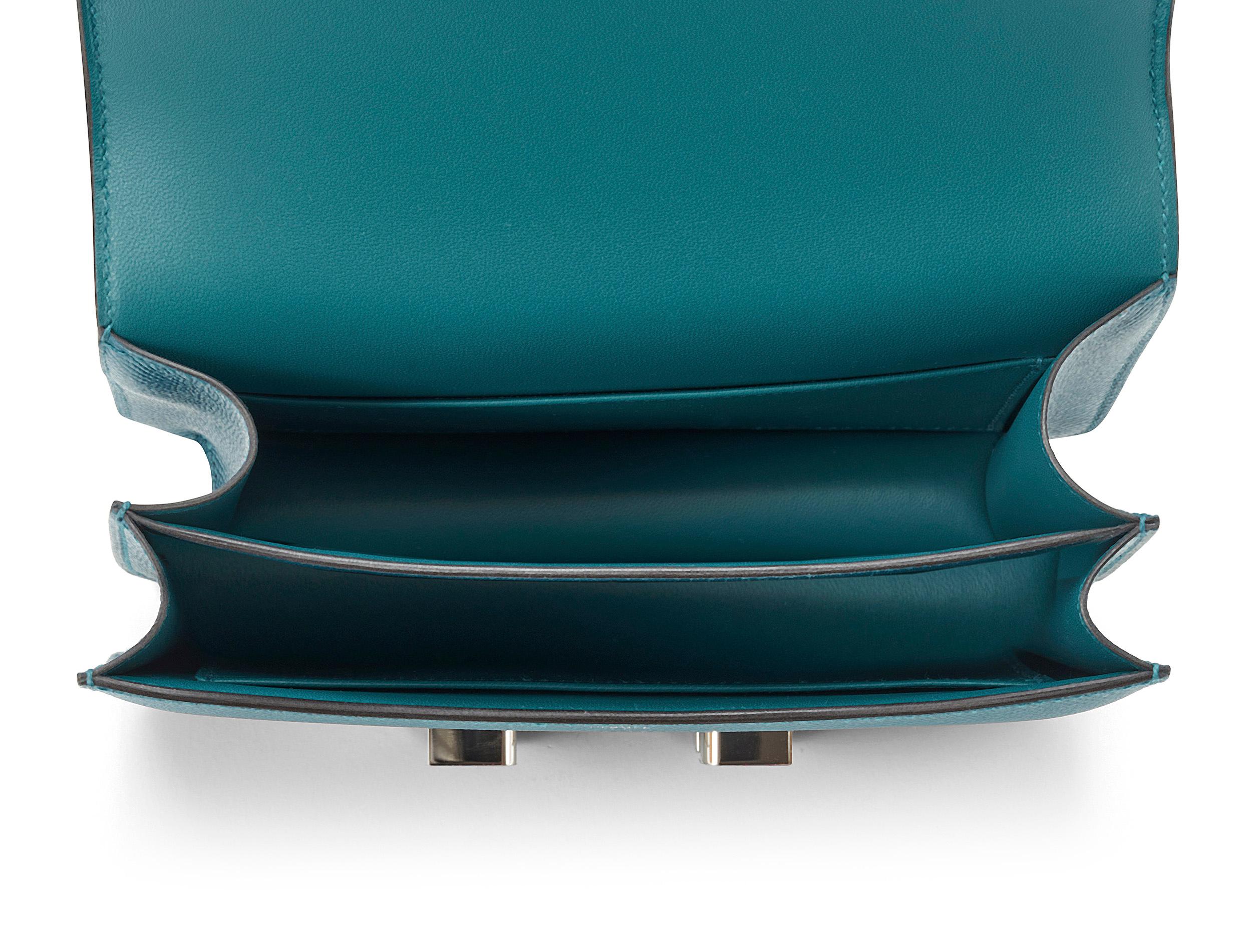 Hermès Constance Mini 18 Vert Bosphore Epsom en vente 1