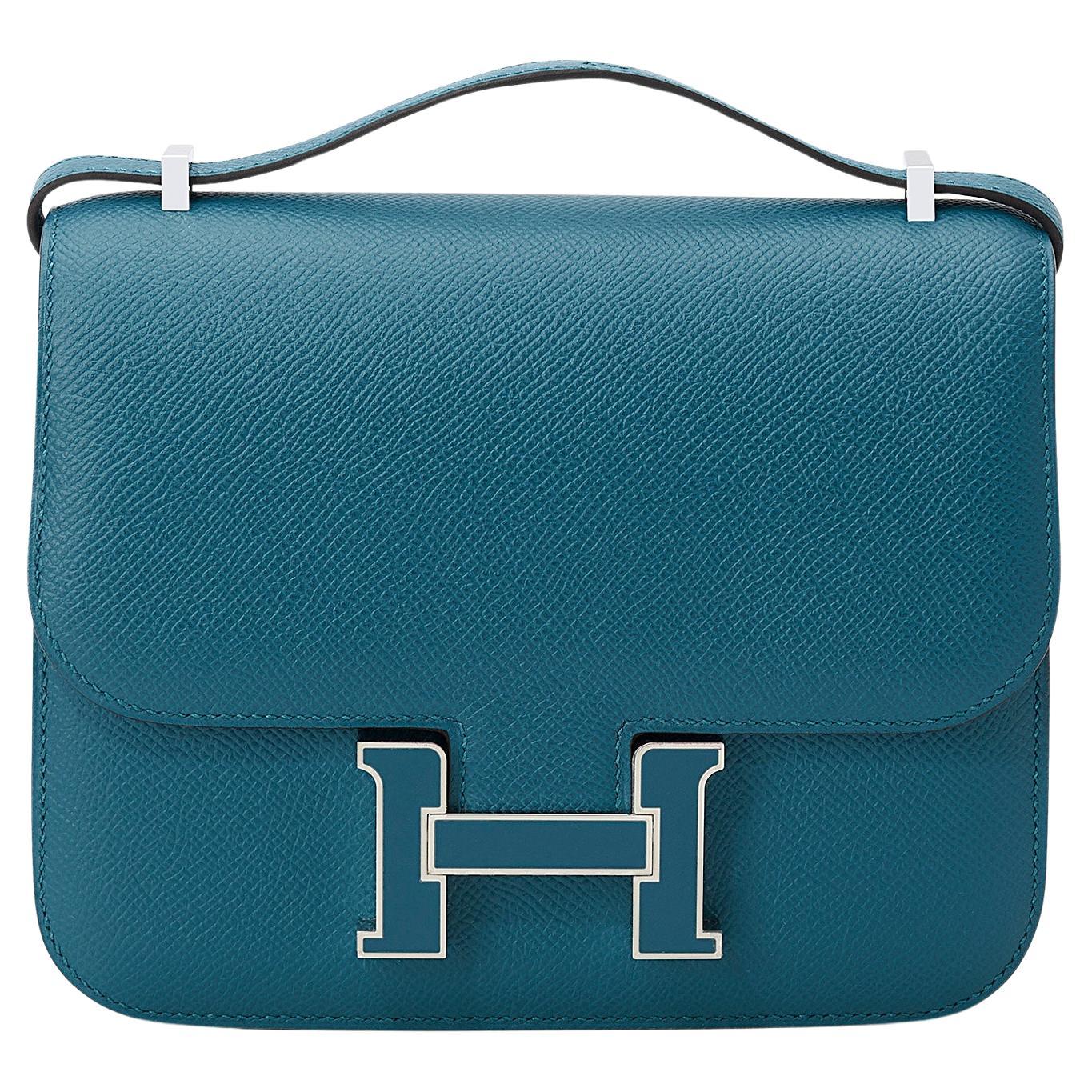 Hermès Constance Mini 18 Vert Bosphore Epsom en vente
