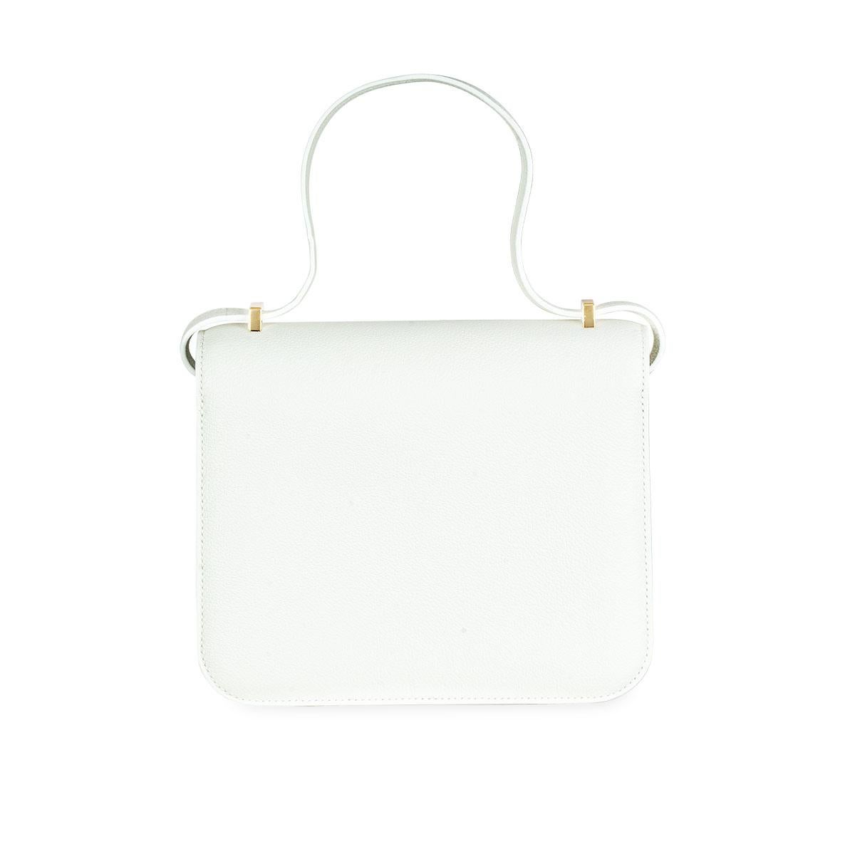 White Hermès Constance Mini 18cm Craie Ivory Epsom GHW For Sale