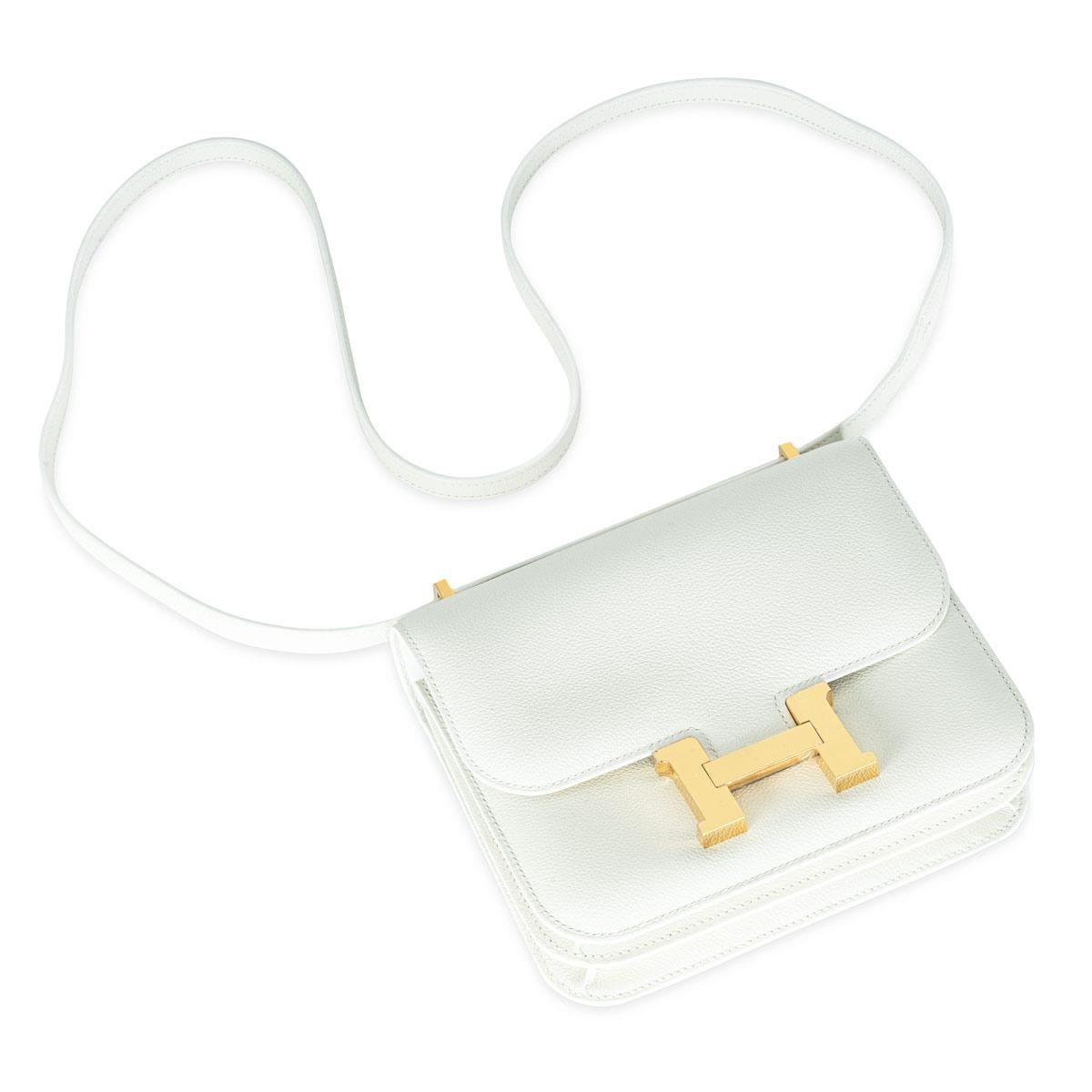 Hermès Constance Mini 18cm Craie Ivory Epsom GHW In New Condition For Sale In London, GB