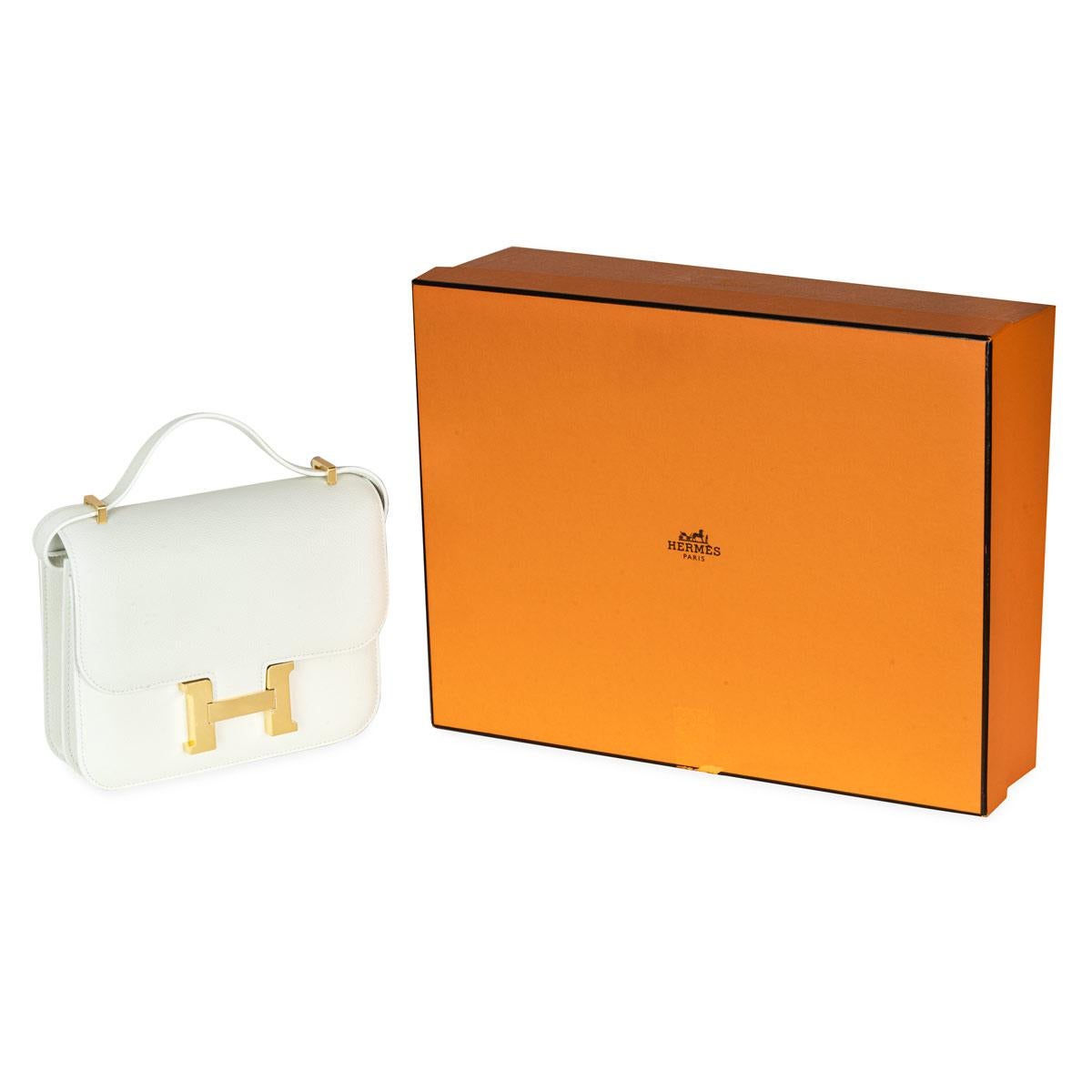 Hermès Constance Mini 18cm Craie Ivory Epsom GHW For Sale 2