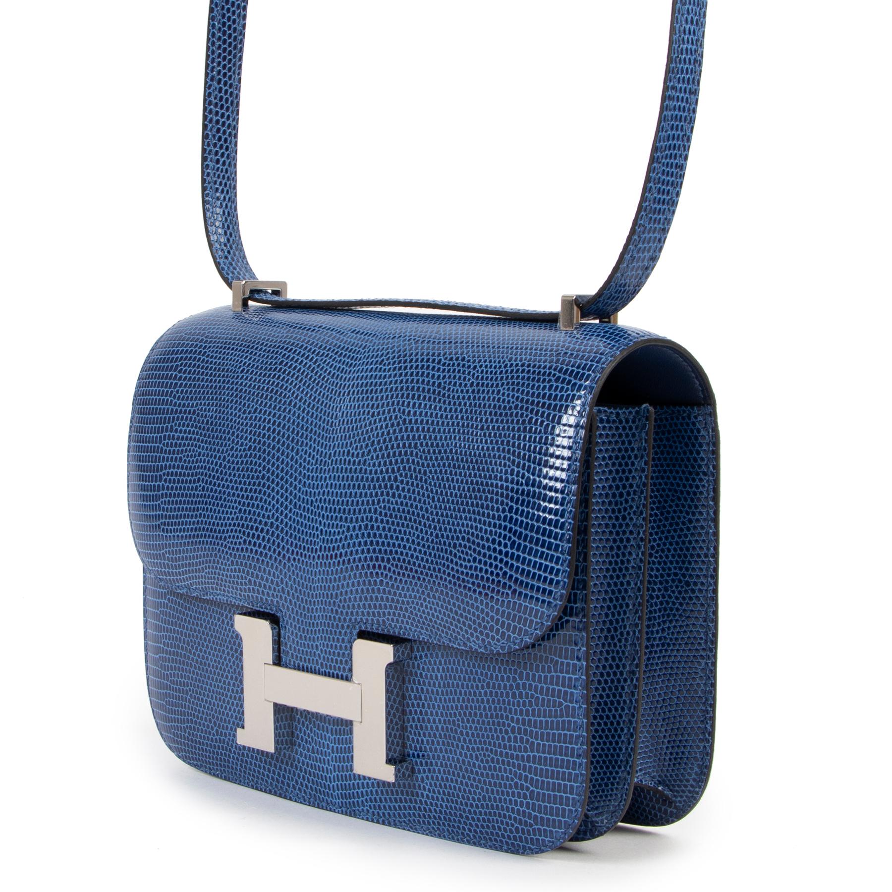 Hermès Constance Mini Bleu Saphir Lizard Niloticus Lisse PHW

Impossible to get, this Hermès Constance Mini is special in so many ways not the least of which is the shiny Lizard leather it’s been made of. Finished in eye-catching 