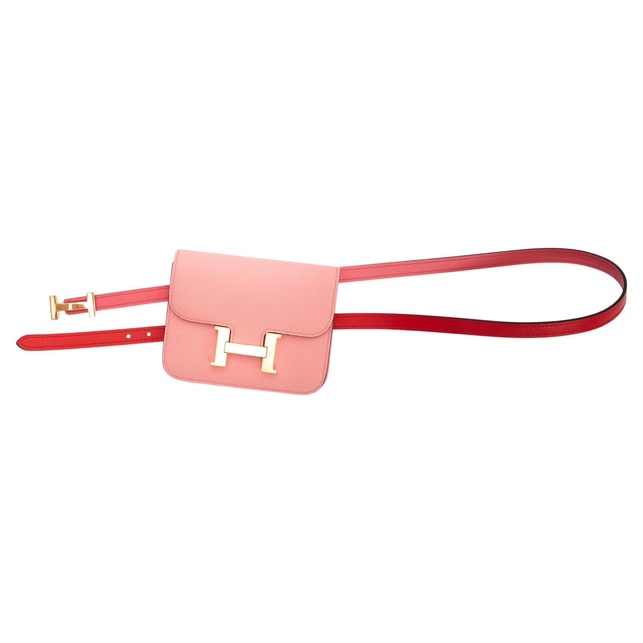 Hermes Constance Pink Pochette/Belt For Sale