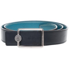 HERMES] Hermes H belt 95 Togo x Calf Blue Nui Black □ D engraved men' –  KYOTO NISHIKINO