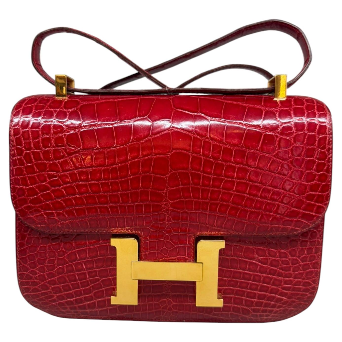 Hermès Constance Rouge Braise Alligator Umhängetasche