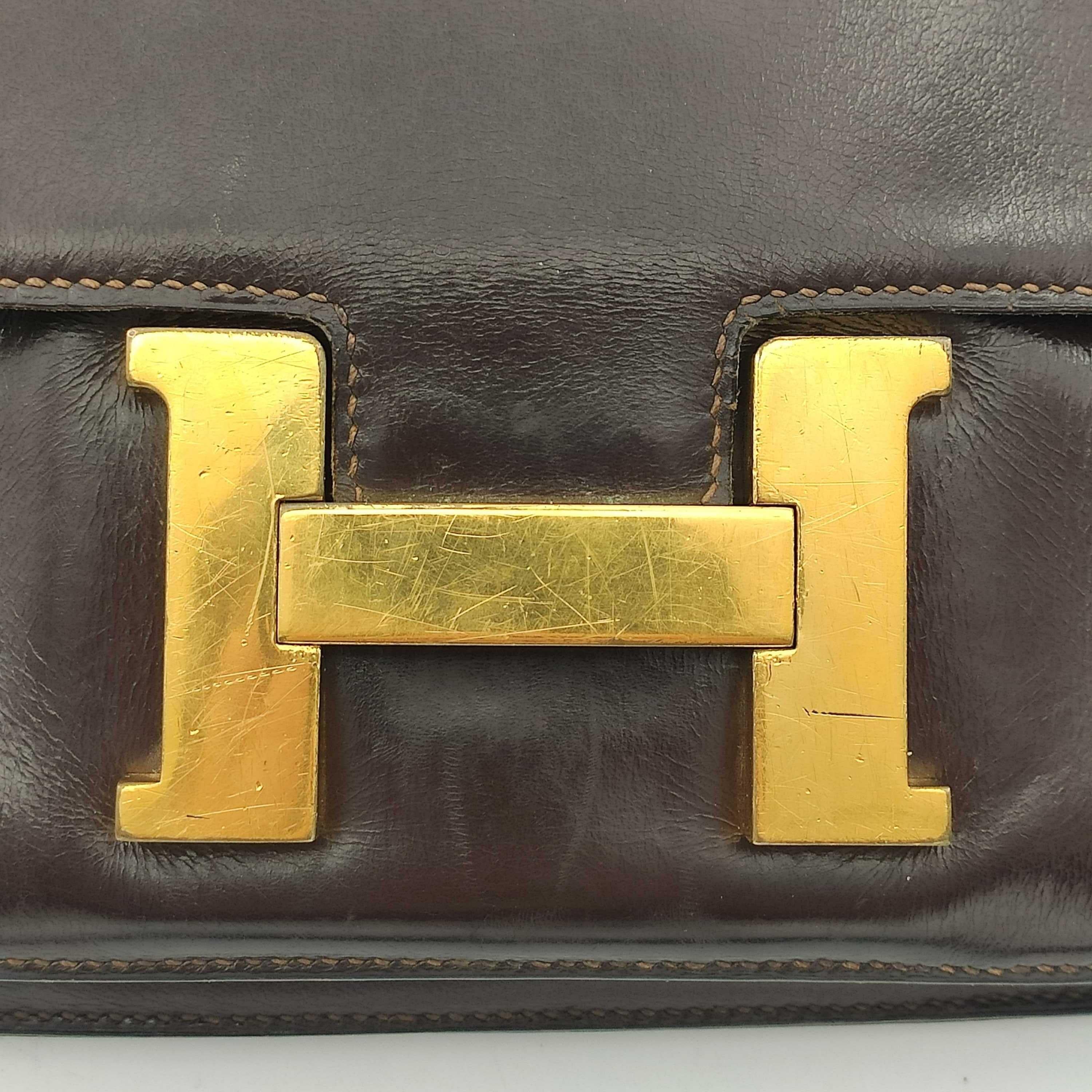 HERMÈS Constance Shoulder bag in Brown Leather 1