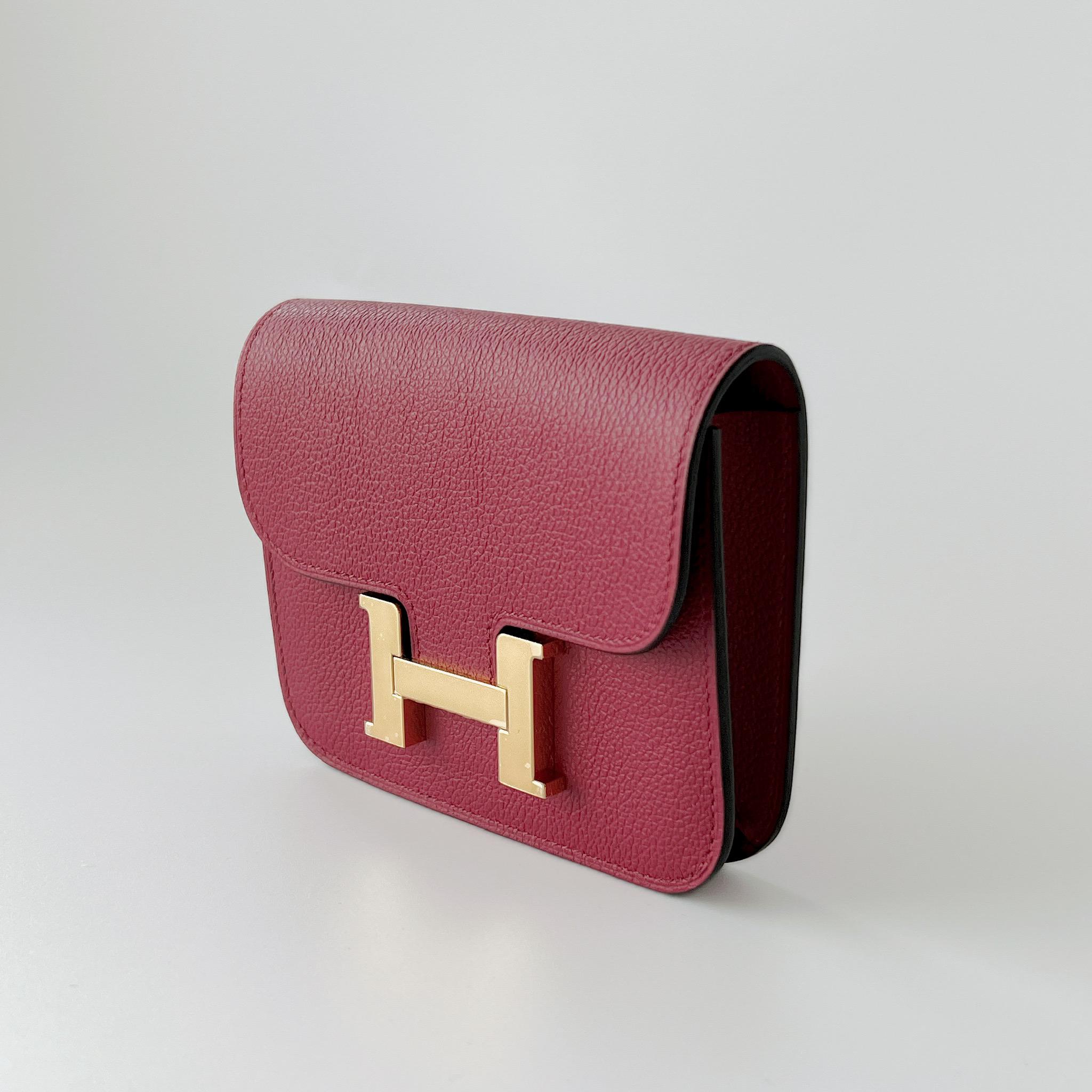 Hermes Constance Slim In Rouge Grenat With Gold Hardware, Red In New Condition In London, GB