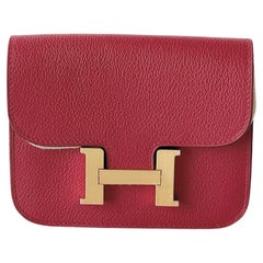 Hermes Constance Slim In Rouge Grenat With Gold Hardware, Red