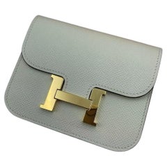 HERMES Constance Slim Wallet Craie Nata Epsom Gold Hardware 2023