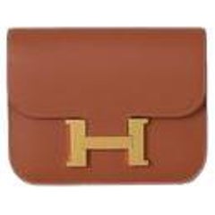 Hermes Constance Slim Wallet Gold Hardware AA Blush