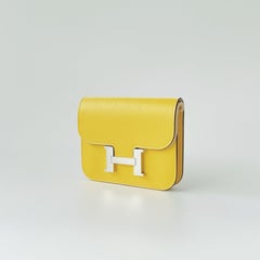 Hermes Constance Slim Wallet In Yellow, Jeune De Naples