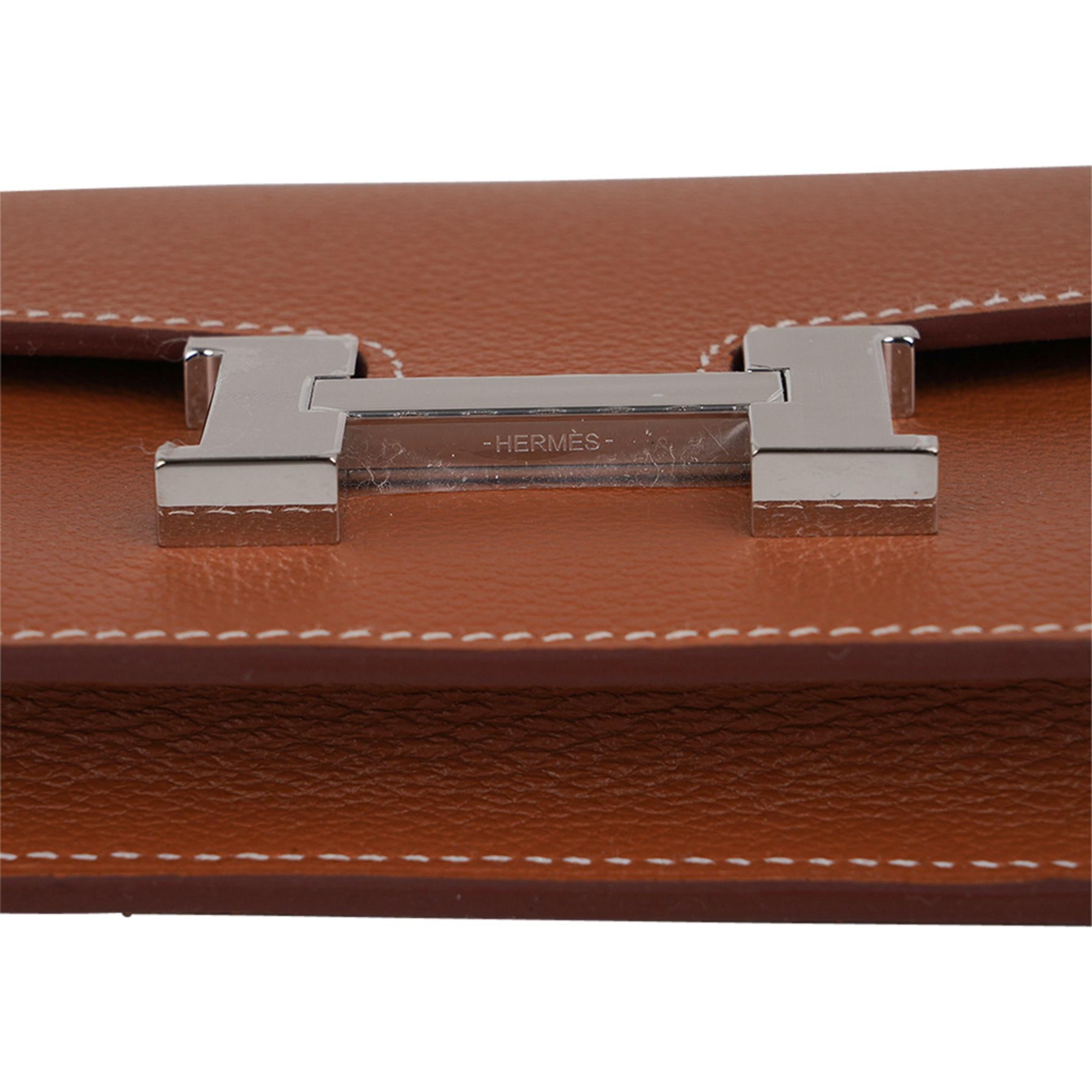 Hermes Constance Slim Wallet Waist Belt Bag Gold Palladium Hardware For Sale 1