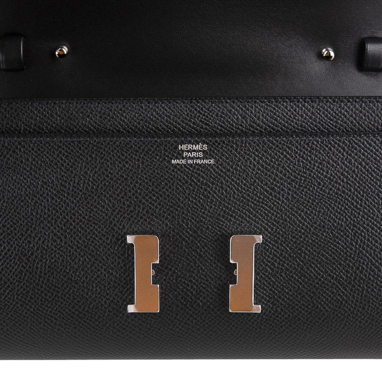 Hermes Constance Long To Go Black Epsom Palladium Hardware New w/ Box 3