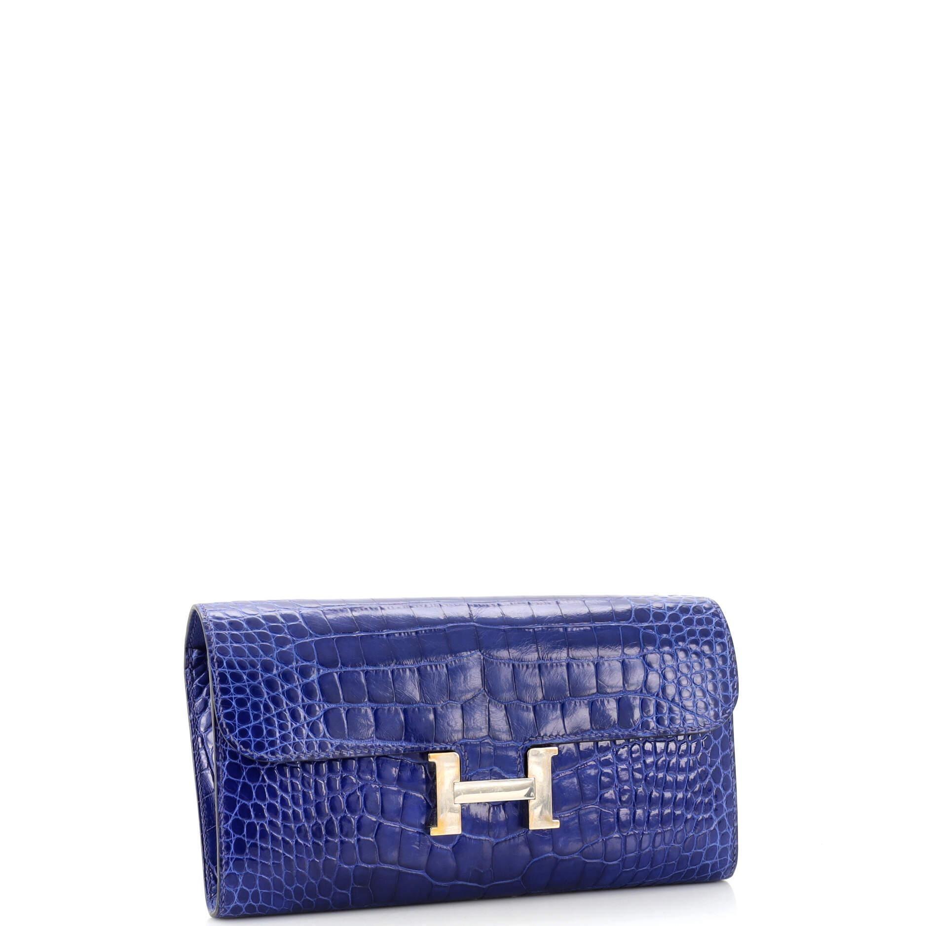 Hermes Constance Wallet Alligator Long In Good Condition For Sale In NY, NY