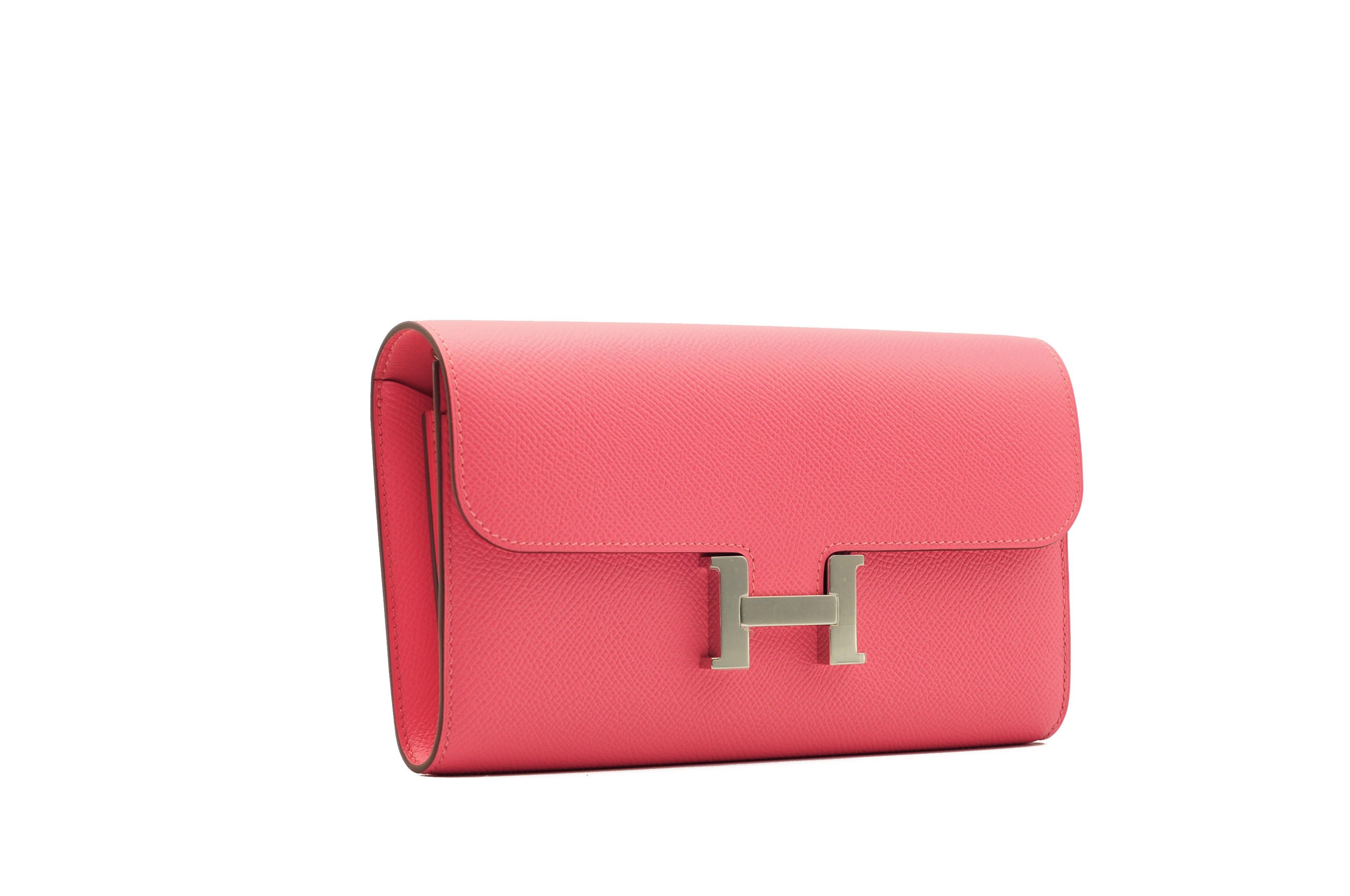 Hermès Constance Wallet Azalee Epsom Leather Palladium Hardware In New Condition In Sydney, New South Wales