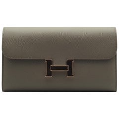 Hermès Constance Wallet Etain Epsom Leather Rose Gold Hardware