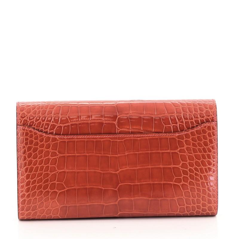 Hermes Constance Wallet Shiny Alligator Long In Excellent Condition In NY, NY