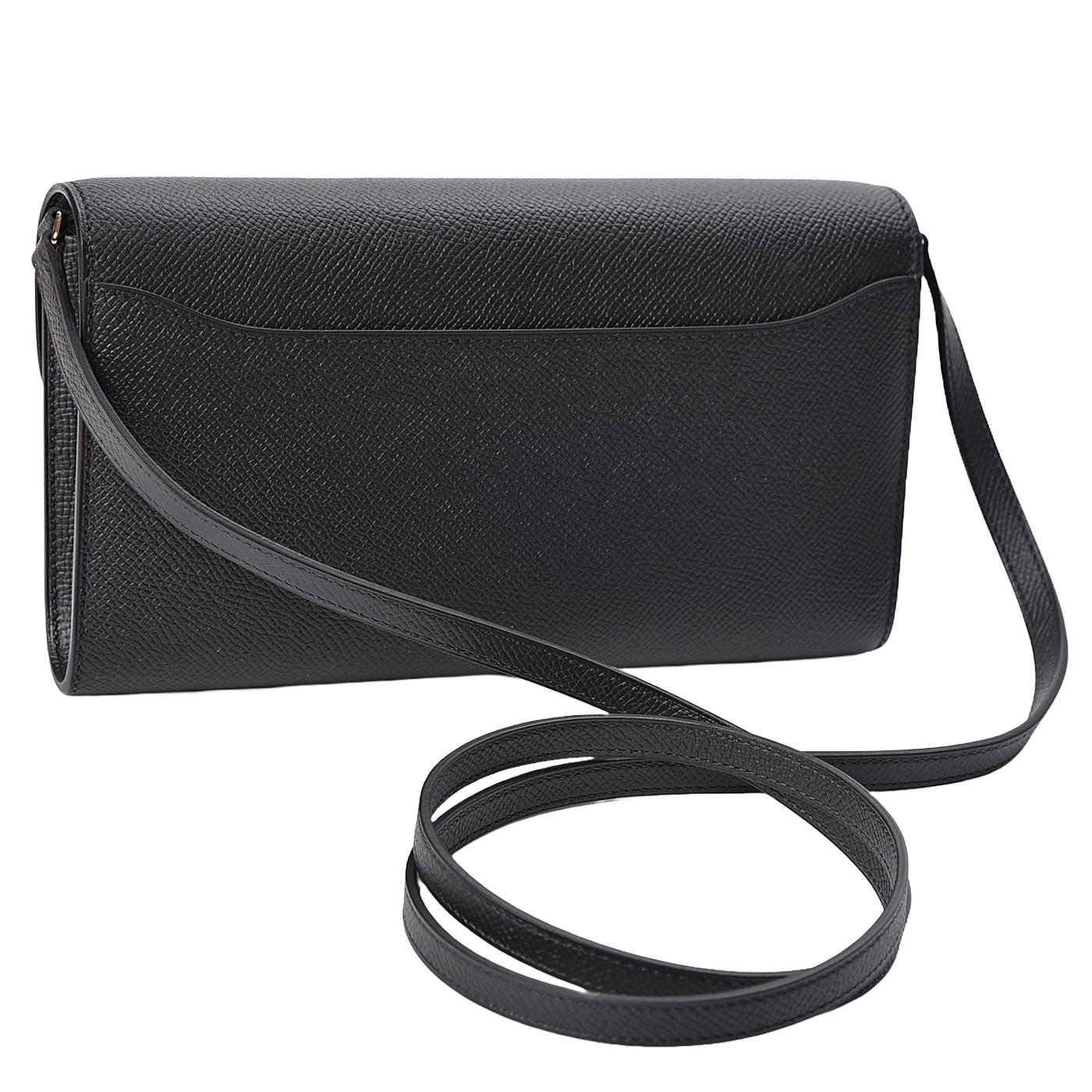Hermes Constance Wallet To Go Black Epsom Leather Rose Gold Hardware For Sale 1