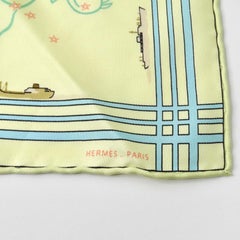 Hermes Constellation Peron Yellow Pocket Square Neck Scarf
