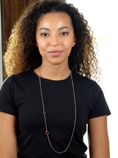 Hermès Contemporary 18 Karat Rose Gold Chaine d'Ancre Station Chain Necklace