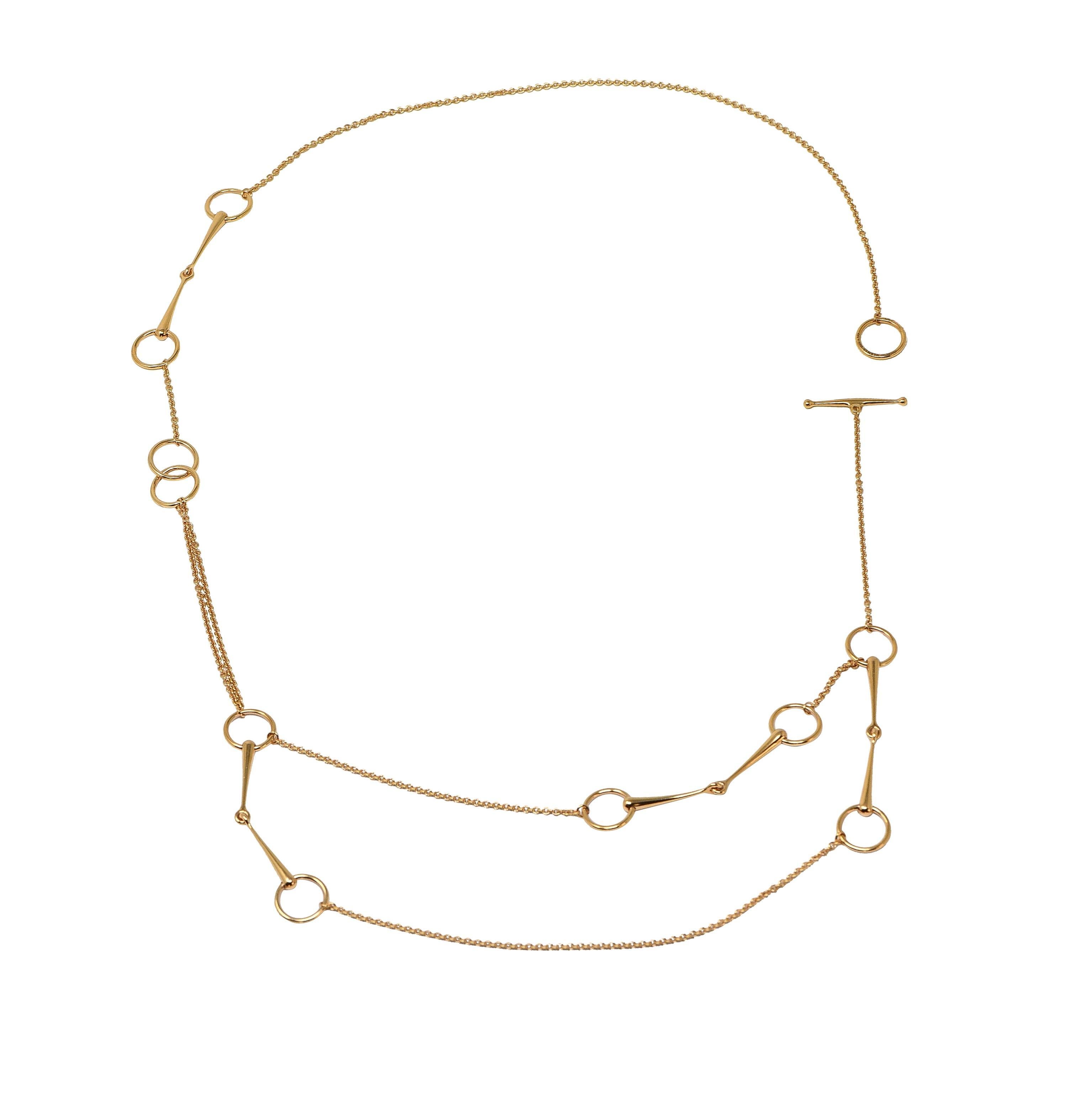 Hermés Contemporary 18 Karat Yellow Gold Filet d'Or Horse-Bit Link Necklace 6
