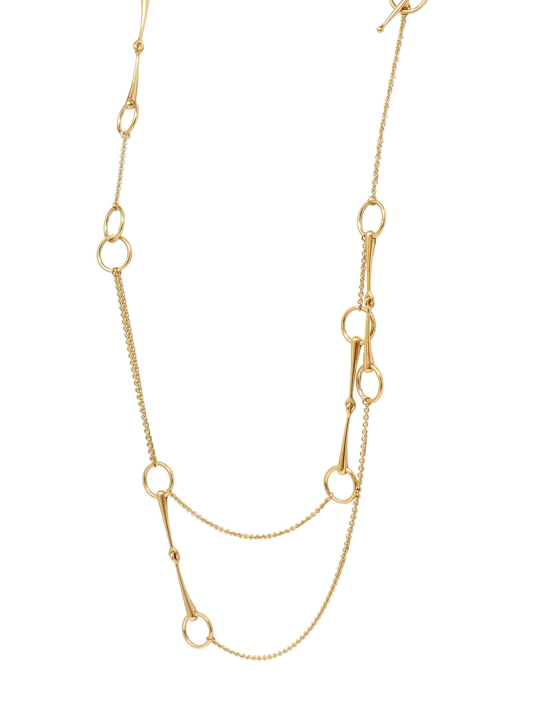 Women's or Men's Hermés Contemporary 18 Karat Yellow Gold Filet d'Or Horse-Bit Link Necklace