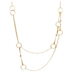 Hermés Contemporary 18 Karat Yellow Gold Filet d'Or Horse-Bit Link Necklace