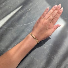 Hermés Contemporary Diamond 18K Gold Kelly Gourmette Cuban Link Bracelet