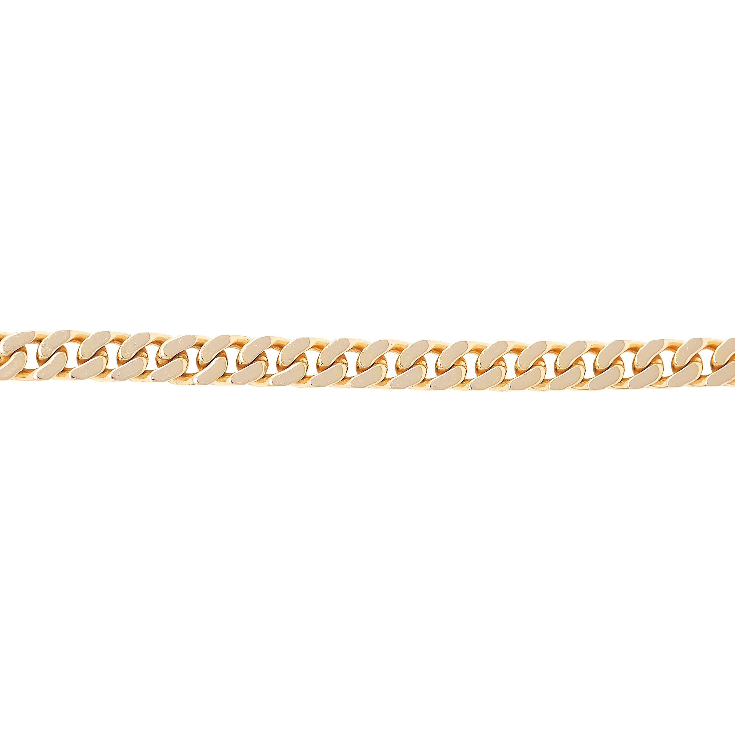 Hermés - Kelly Gourmette - Bracelet à maillons cubains en or 18K avec diamants contemporains en vente 3