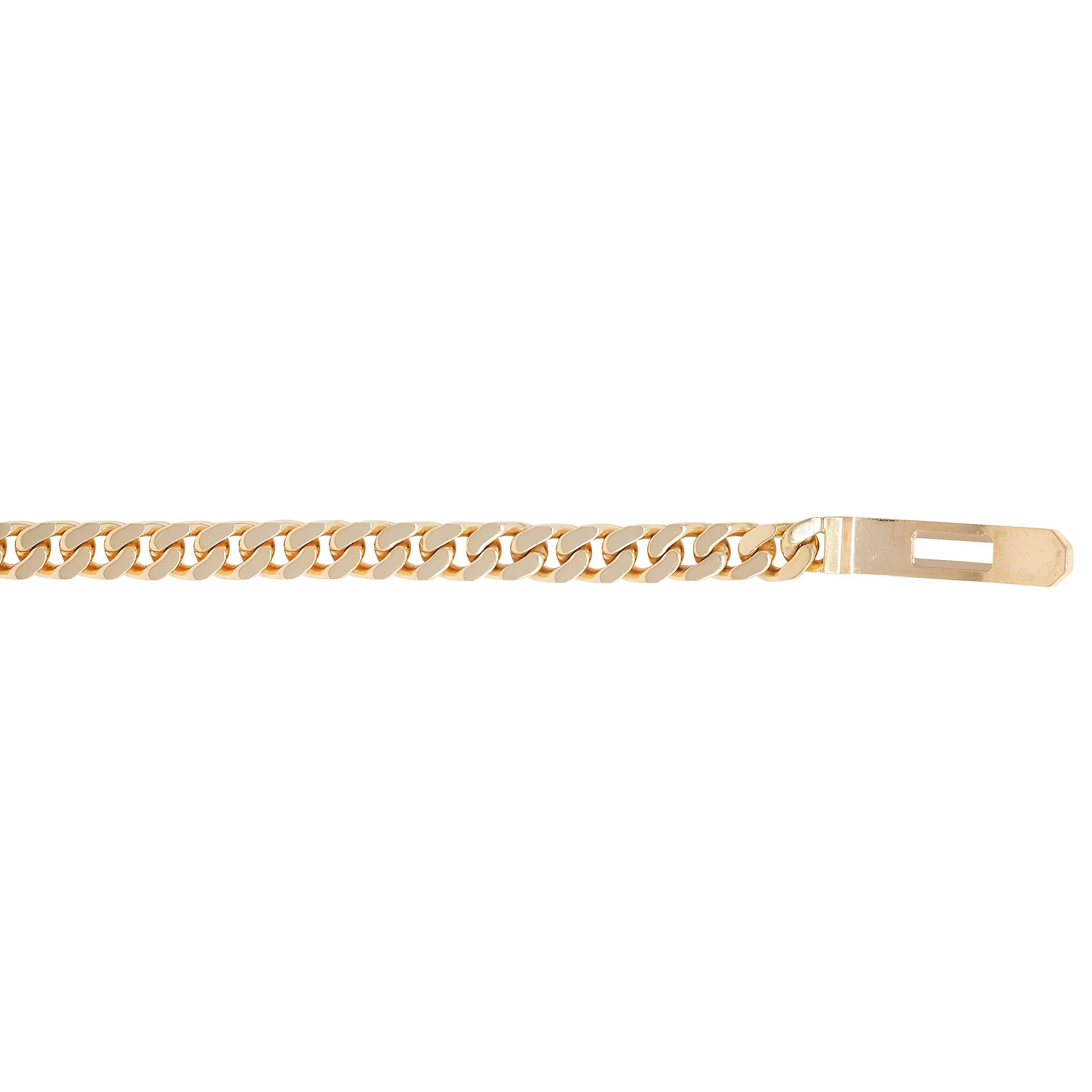 Hermés - Kelly Gourmette - Bracelet à maillons cubains en or 18K avec diamants contemporains en vente 4